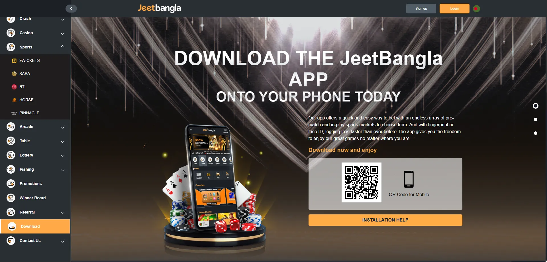 Jeetbangla mobile cricket betting app — Android APK download
