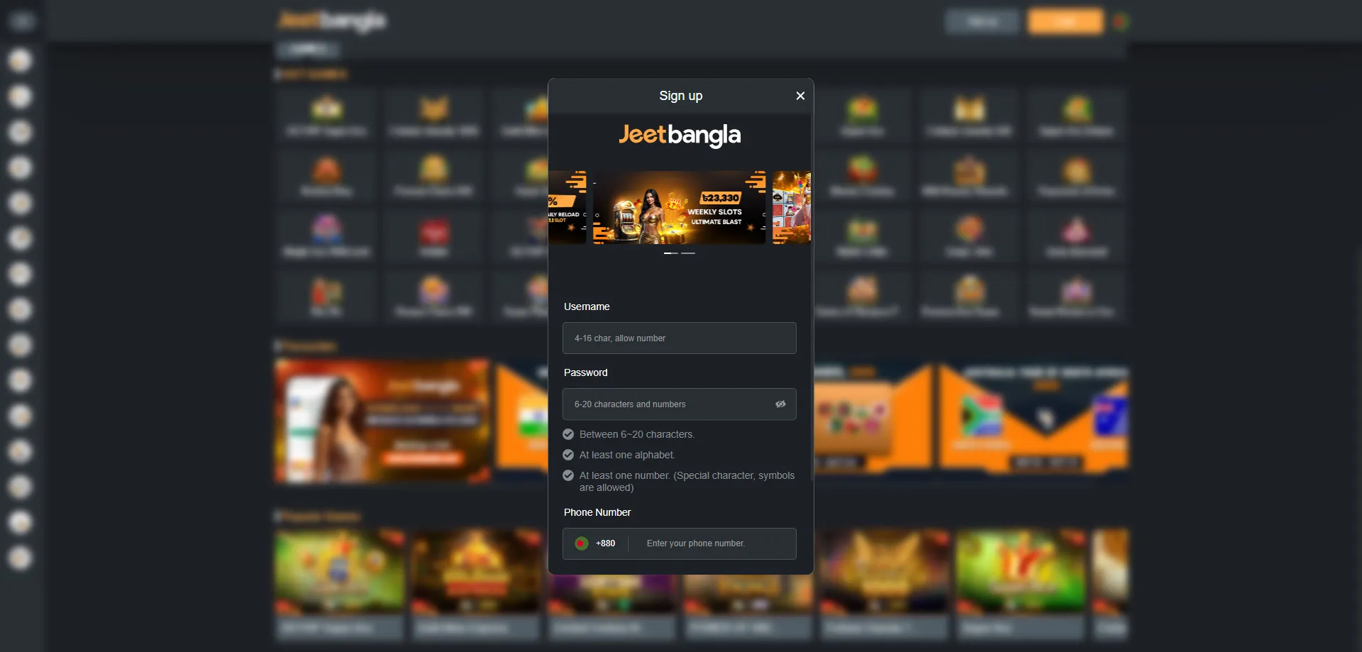 Jeetbangla casino registration — sign up in under 3 minutes